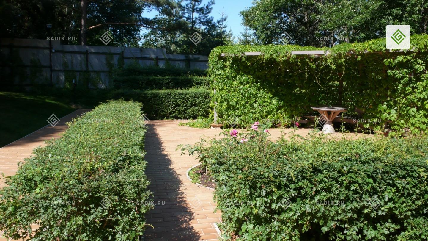 Садовый лабиринт с перголой и костром